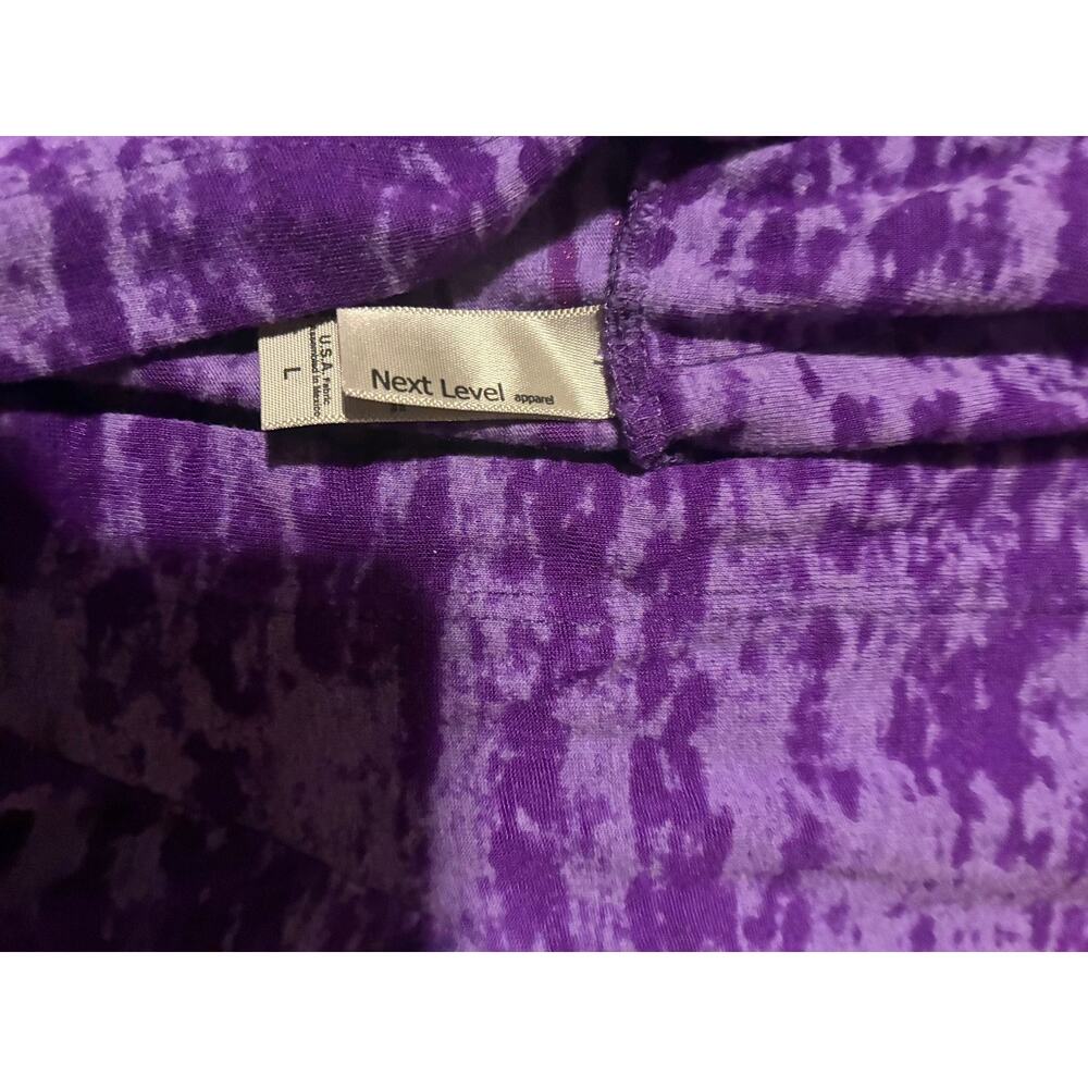 Next Level Apparel Hoodie Womens L Purple Burnout Long Sleeve Pullover Casual - Picture 3 of 3